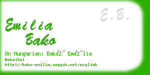 emilia bako business card